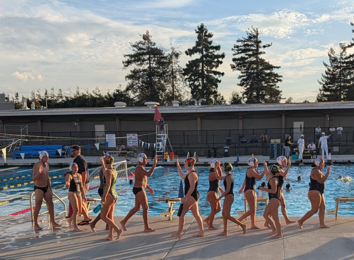 San Leandro High girls water polo team after winning the first game of the season.